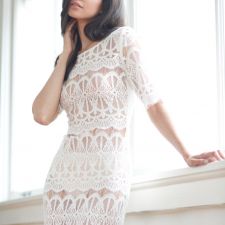 Natural beauty in lace dress