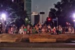 Dancers performing outside at One Arts Plaza Prashe runway show